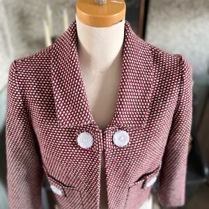 Young Essence Burgundy Tweed Blazer